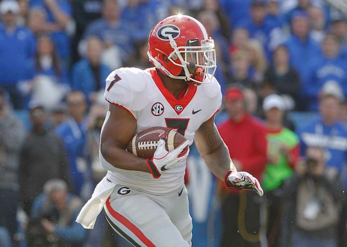 D'Andre Swift runs against Kentucky in 2018.